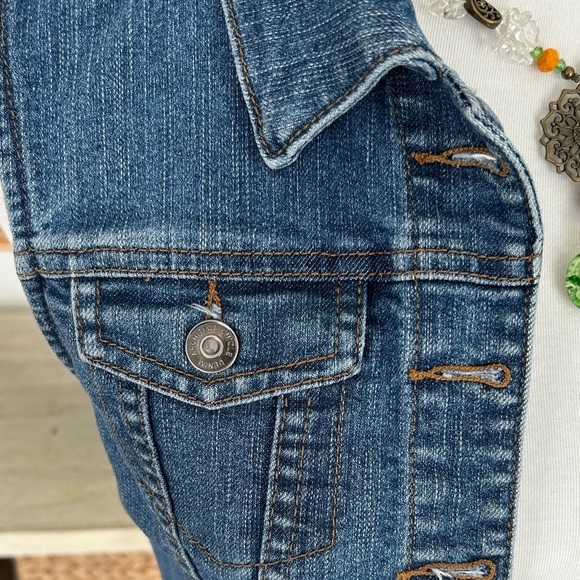 🥇 Vintage Chic Denim Architect Sleeveless Jean Vest size medium - Picture 3 of 9